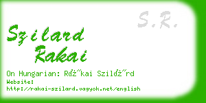 szilard rakai business card